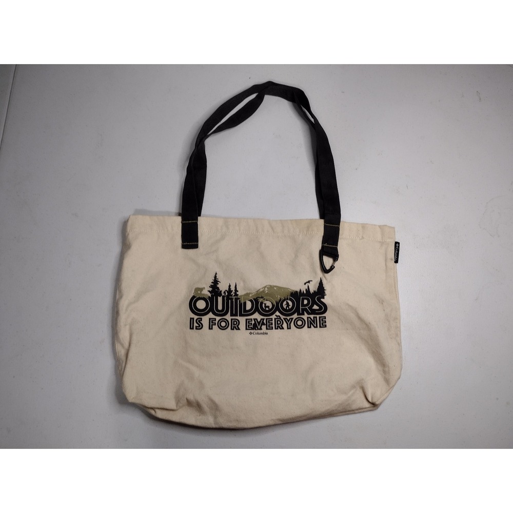 Columbia Outdoors Is For Everyone Canvas Tote Bag Cream Black
